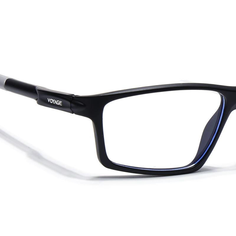 Voyage Active Black Rectangle Eyeglasses for Men & Women (9804MG5704-C2)