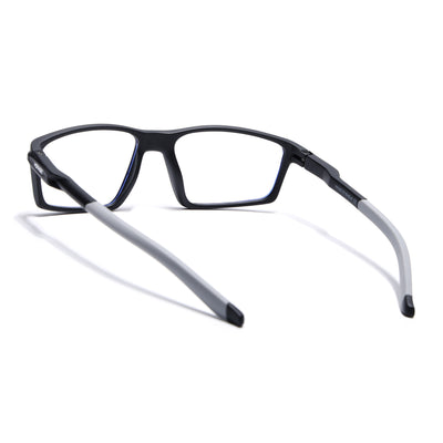 Voyage Active Black Rectangle Eyeglasses for Men & Women (9804MG5704-C2)