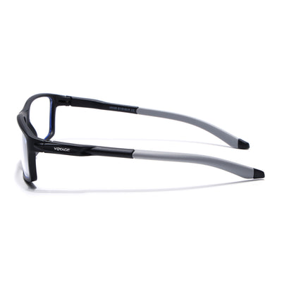 Voyage Active Black Rectangle Eyeglasses for Men & Women (9804MG5704-C2)