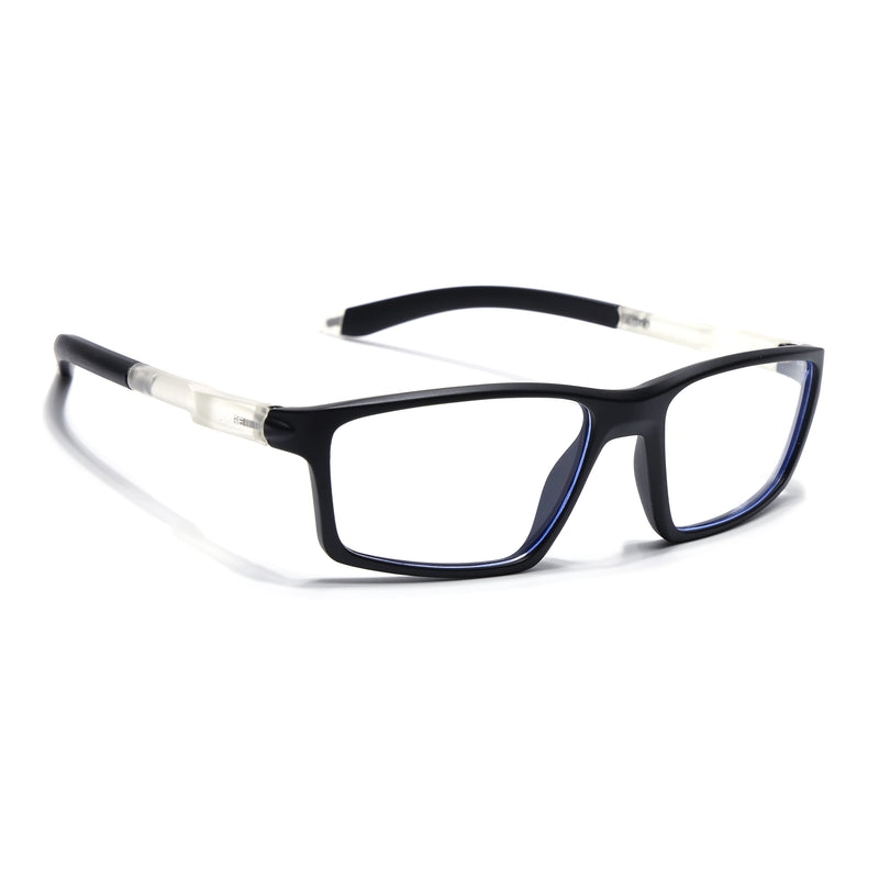 Voyage Active Black Rectangle Eyeglasses for Men & Women (9804MG5705-C3)