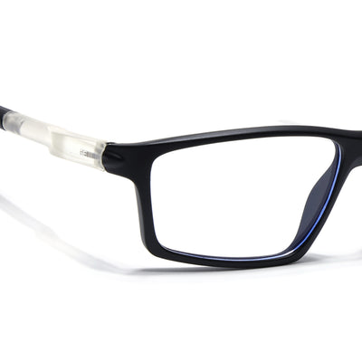 Voyage Active Black Rectangle Eyeglasses for Men & Women (9804MG5705-C3)