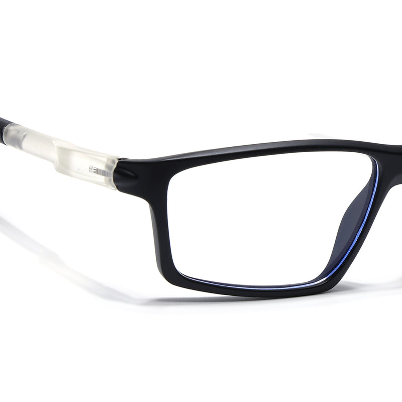 Voyage Active Black Rectangle Eyeglasses for Men & Women (9804MG5705-C3)