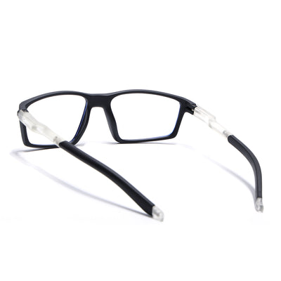Voyage Active Black Rectangle Eyeglasses for Men & Women (9804MG5705-C3)