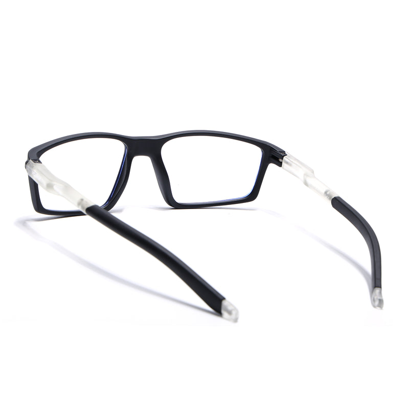 Voyage Active Black Rectangle Eyeglasses for Men & Women (9804MG5705-C3)