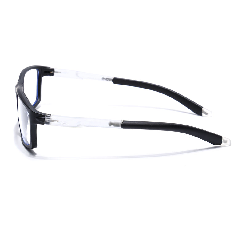 Voyage Active Black Rectangle Eyeglasses for Men & Women (9804MG5705-C3)