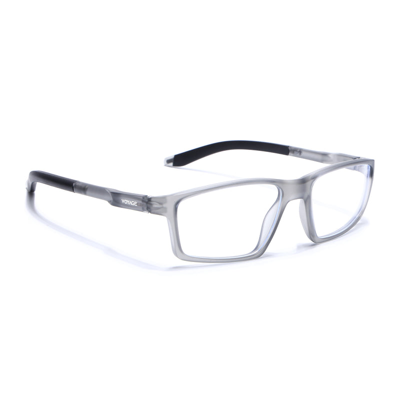 Voyage Active Grey Rectangle Eyeglasses for Men & Women (9804MG5706-C4)