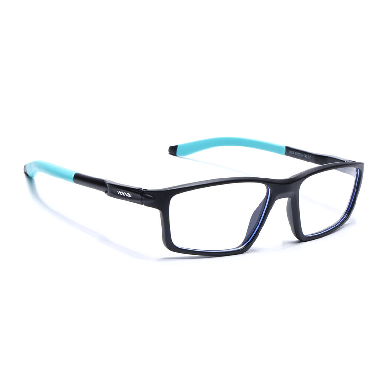 Voyage Active Black Rectangle Eyeglasses for Men & Women (9804MG5707-C5)