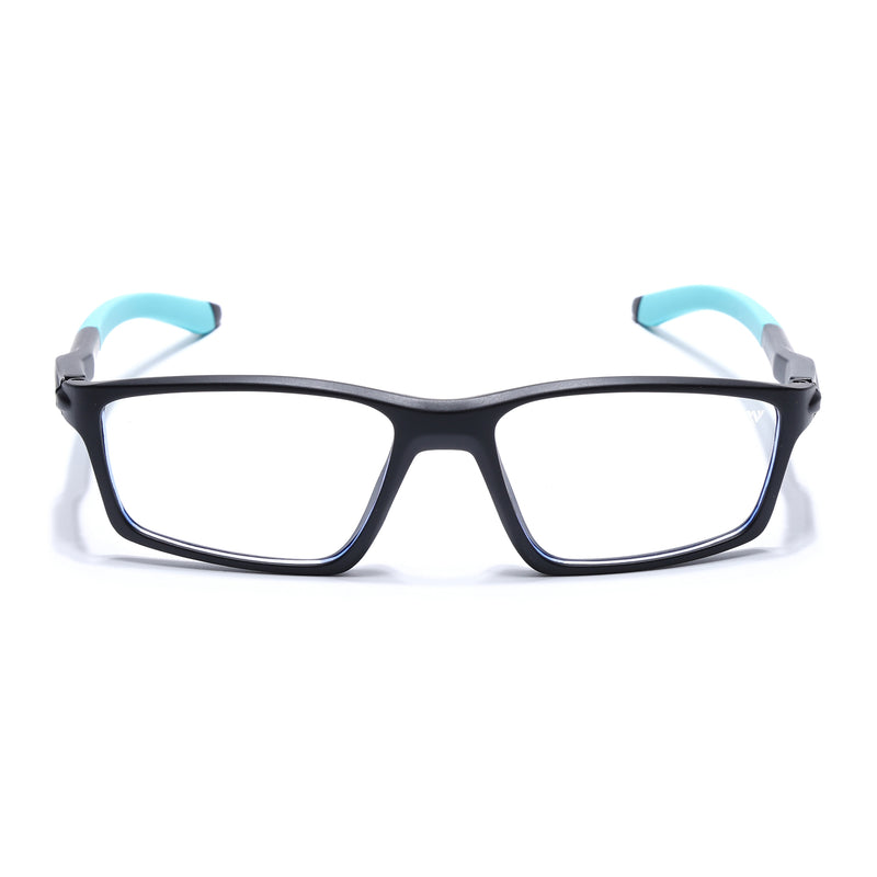 Voyage Active Black Rectangle Eyeglasses for Men & Women (9804MG5707-C5)