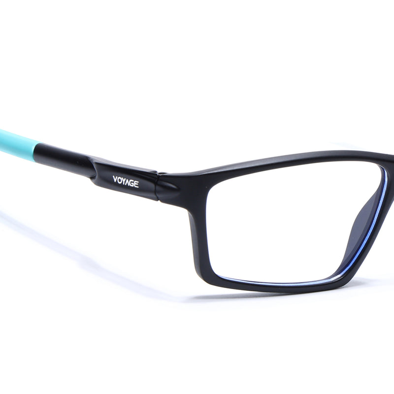Voyage Active Black Rectangle Eyeglasses for Men & Women (9804MG5707-C5)