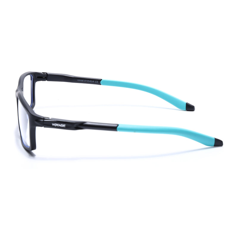 Voyage Active Black Rectangle Eyeglasses for Men & Women (9804MG5707-C5)