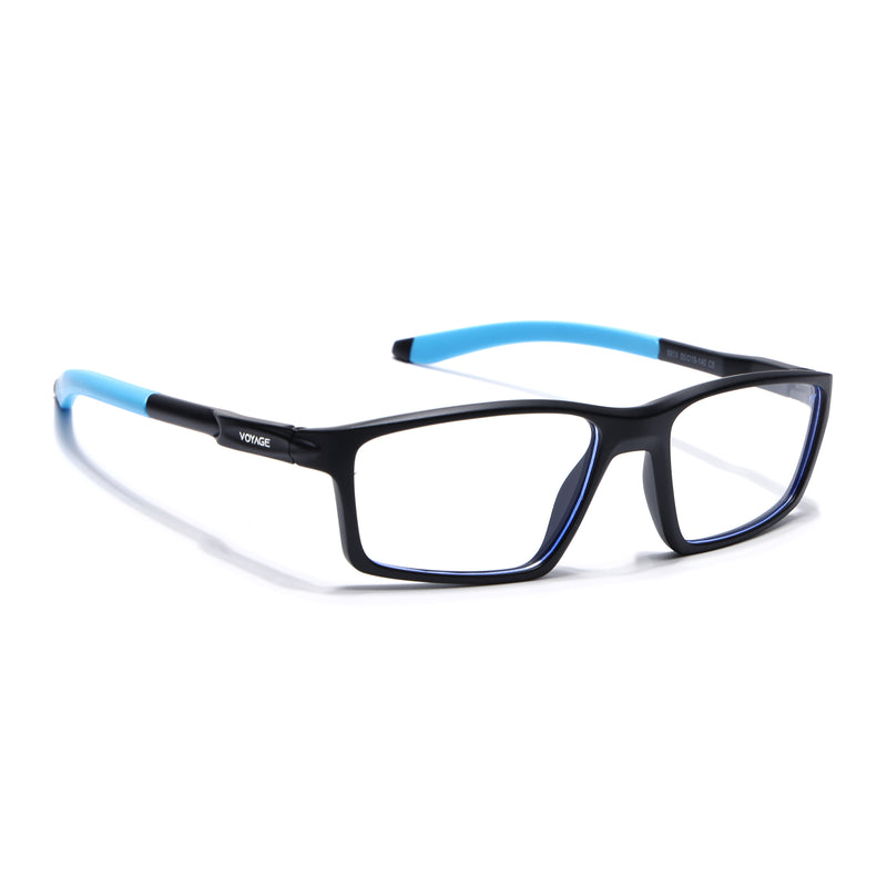 Voyage Active Black Rectangle Eyeglasses for Men & Women (9804MG5708-C6)