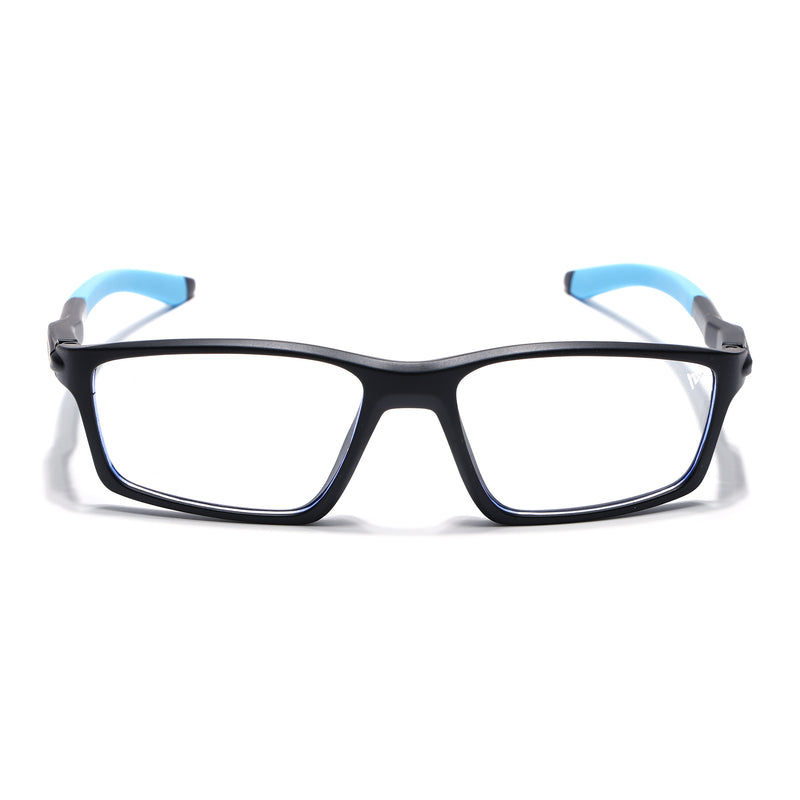 Voyage Active Black Rectangle Eyeglasses for Men & Women (9804MG5708-C6)