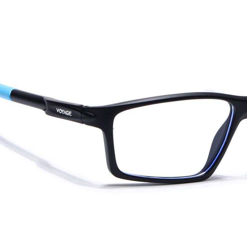Voyage Active Black Rectangle Eyeglasses for Men & Women (9804MG5708-C6)