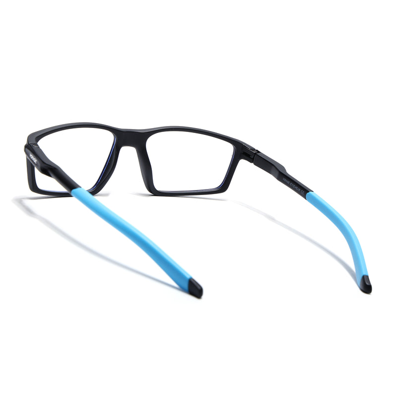 Voyage Active Black Rectangle Eyeglasses for Men & Women (9804MG5708-C6)