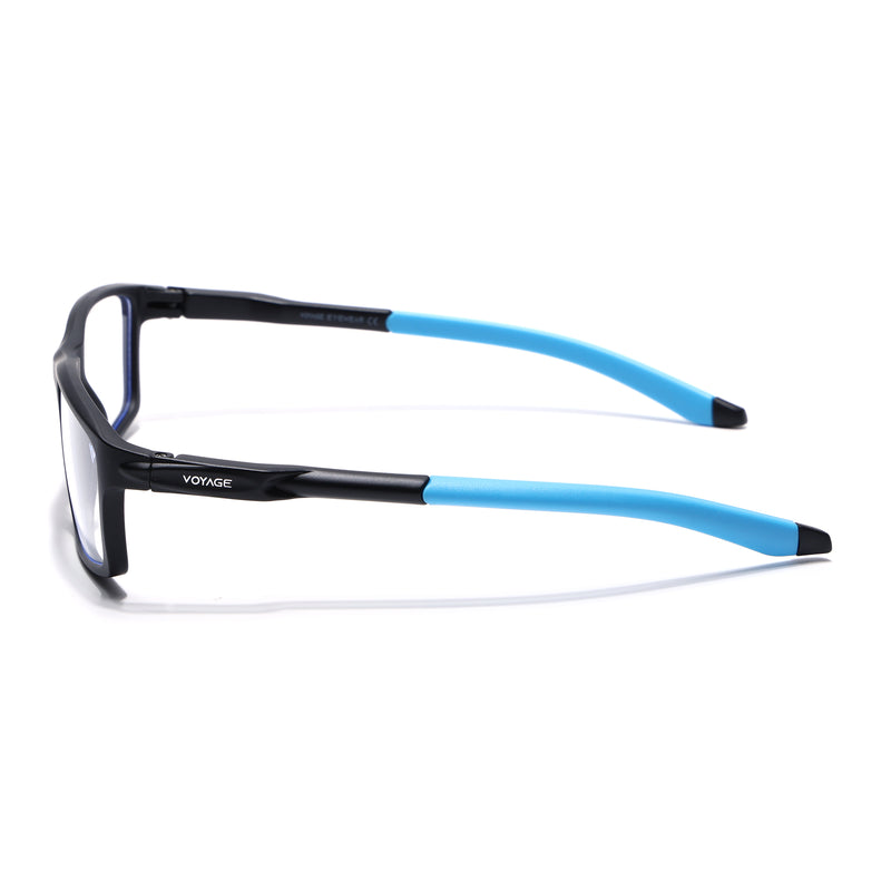 Voyage Active Black Rectangle Eyeglasses for Men & Women (9804MG5708-C6)