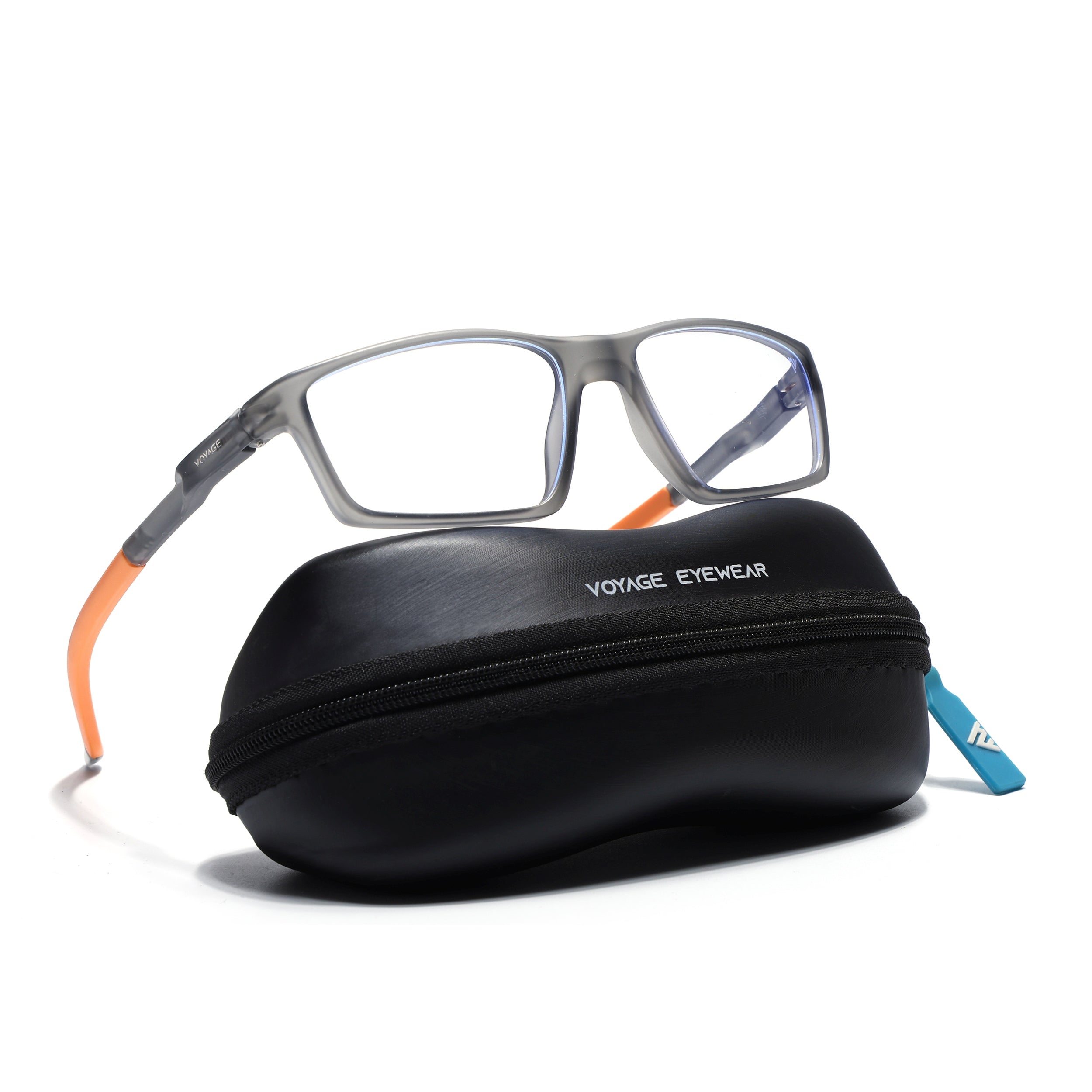 Voyage Active Grey Rectangle Eyeglasses for Men & Women (9804MG5709-C7)