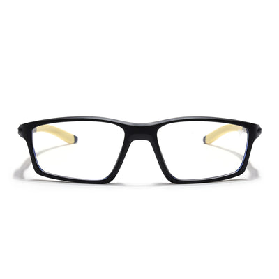 Voyage Active Black Rectangle Eyeglasses for Men & Women (9804MG5710-C8)