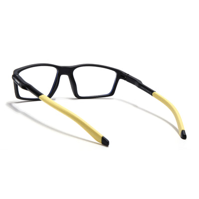 Voyage Active Black Rectangle Eyeglasses for Men & Women (9804MG5710-C8)