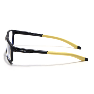 Voyage Active Black Rectangle Eyeglasses for Men & Women (9804MG5710-C8)