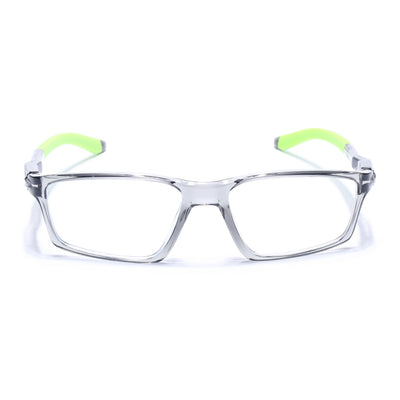 Voyage Active Transparent Grey Rectangle Eyeglasses for Men & Women (9804MG5711-C9)