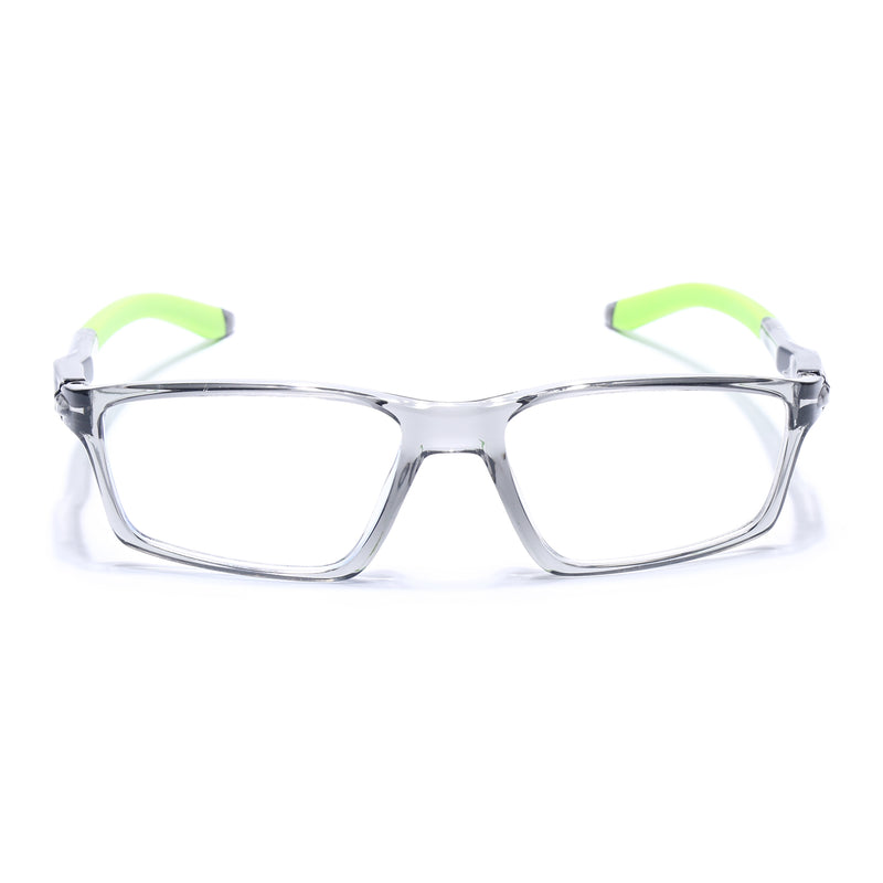 Voyage Active Transparent Grey Rectangle Eyeglasses for Men & Women (9804MG5711-C9)