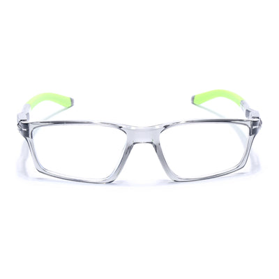Voyage Active Transparent Grey Rectangle Eyeglasses for Men & Women (9804MG5711-C9)