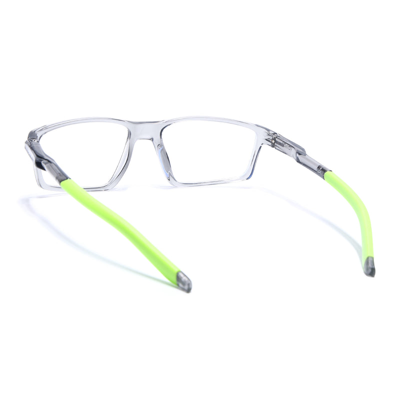 Voyage Active Transparent Grey Rectangle Eyeglasses for Men & Women (9804MG5711-C9)