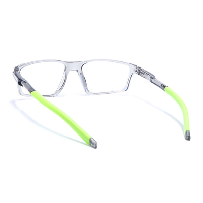 Voyage Active Transparent Grey Rectangle Eyeglasses for Men & Women (9804MG5711-C9)