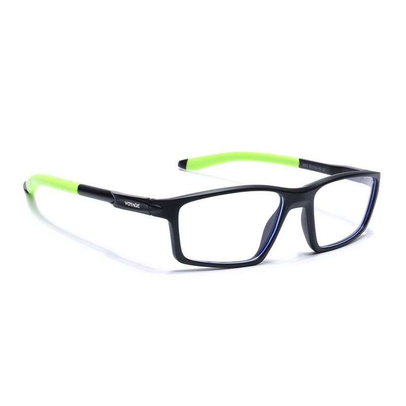 Voyage Active Black Rectangle Eyeglasses for Men & Women (9804MG5712-C10)