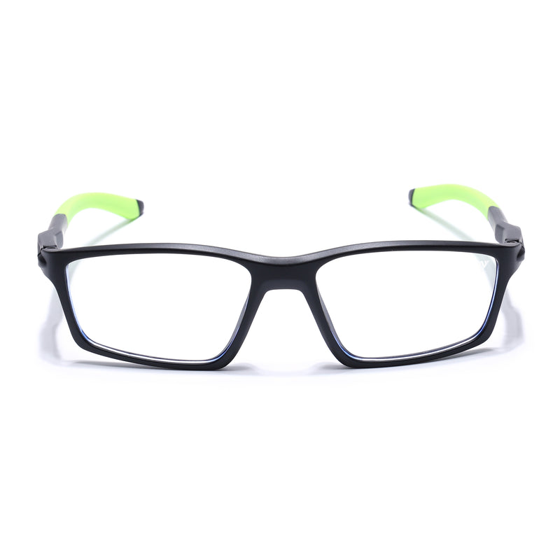 Voyage Active Black Rectangle Eyeglasses for Men & Women (9804MG5712-C10)
