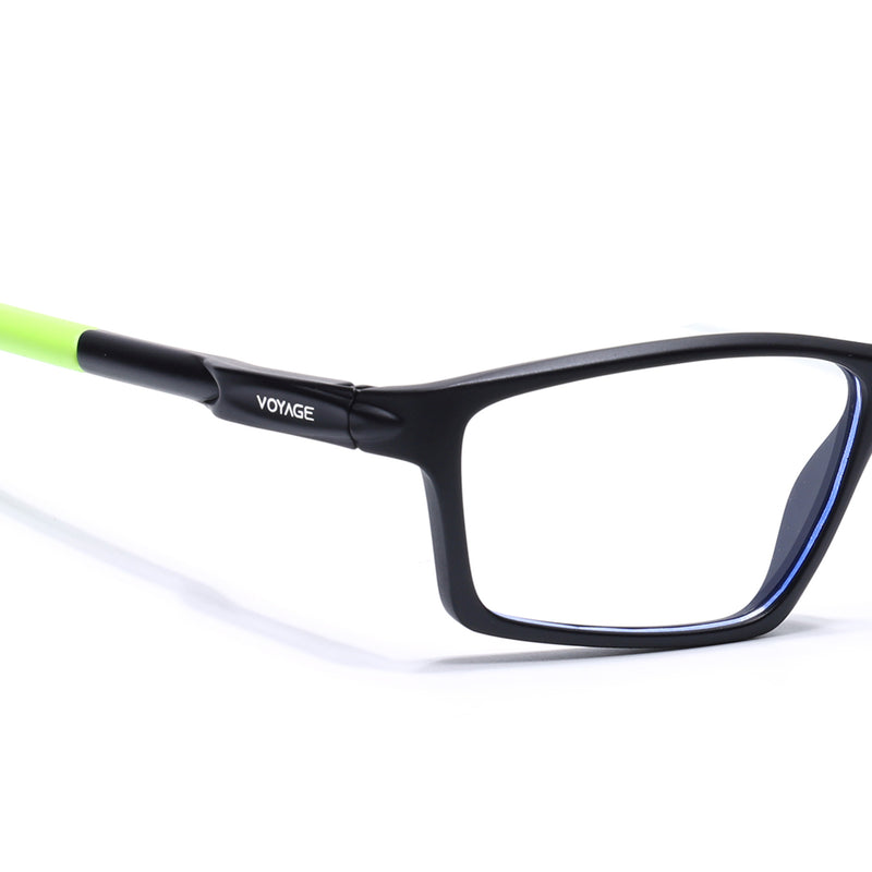 Voyage Active Black Rectangle Eyeglasses for Men & Women (9804MG5712-C10)