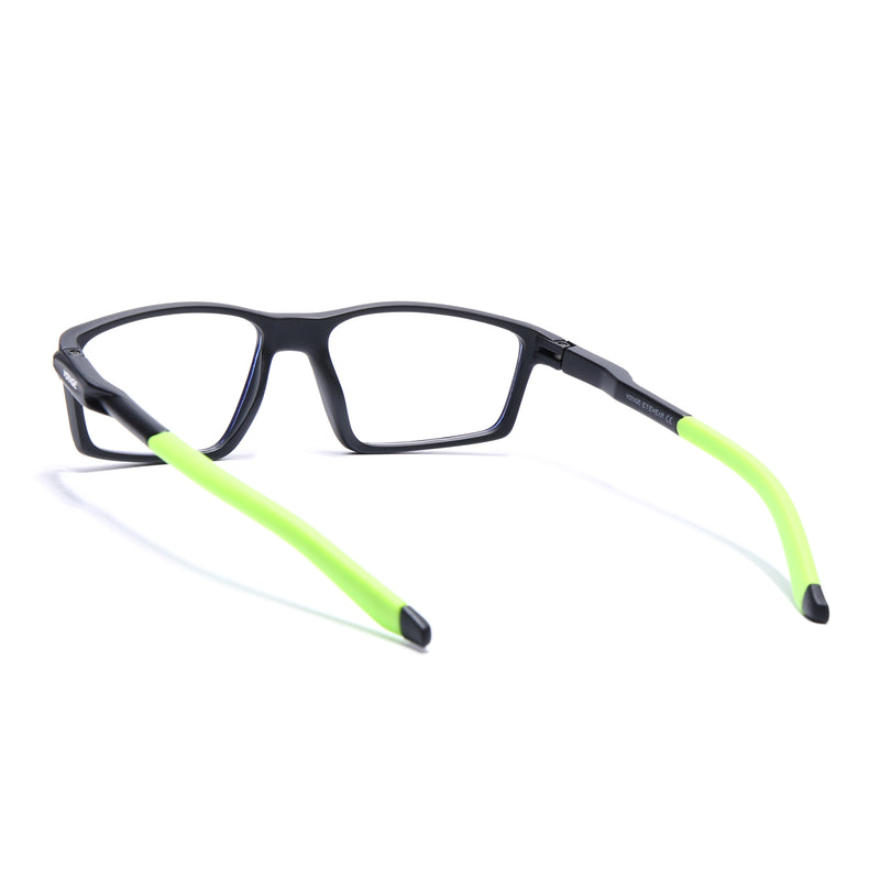 Voyage Active Black Rectangle Eyeglasses for Men & Women (9804MG5712-C10)