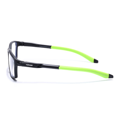 Voyage Active Black Rectangle Eyeglasses for Men & Women (9804MG5712-C10)