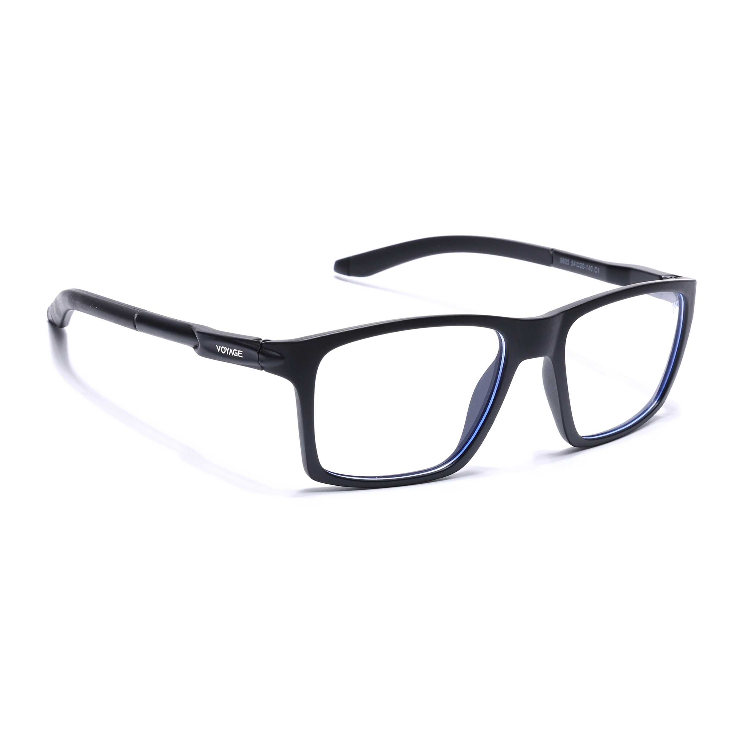 Voyage Active Black Square Eyeglasses for Men & Women (9805MG5713-C1)