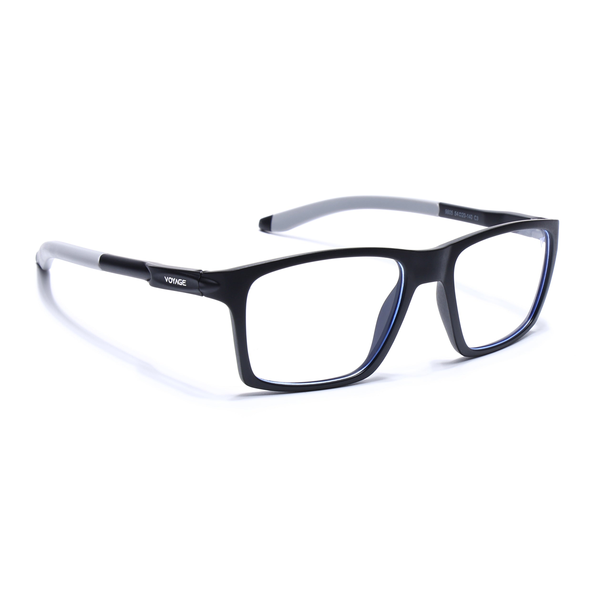 Voyage Active Black Square Eyeglasses for Men & Women (9805MG5714-C2)