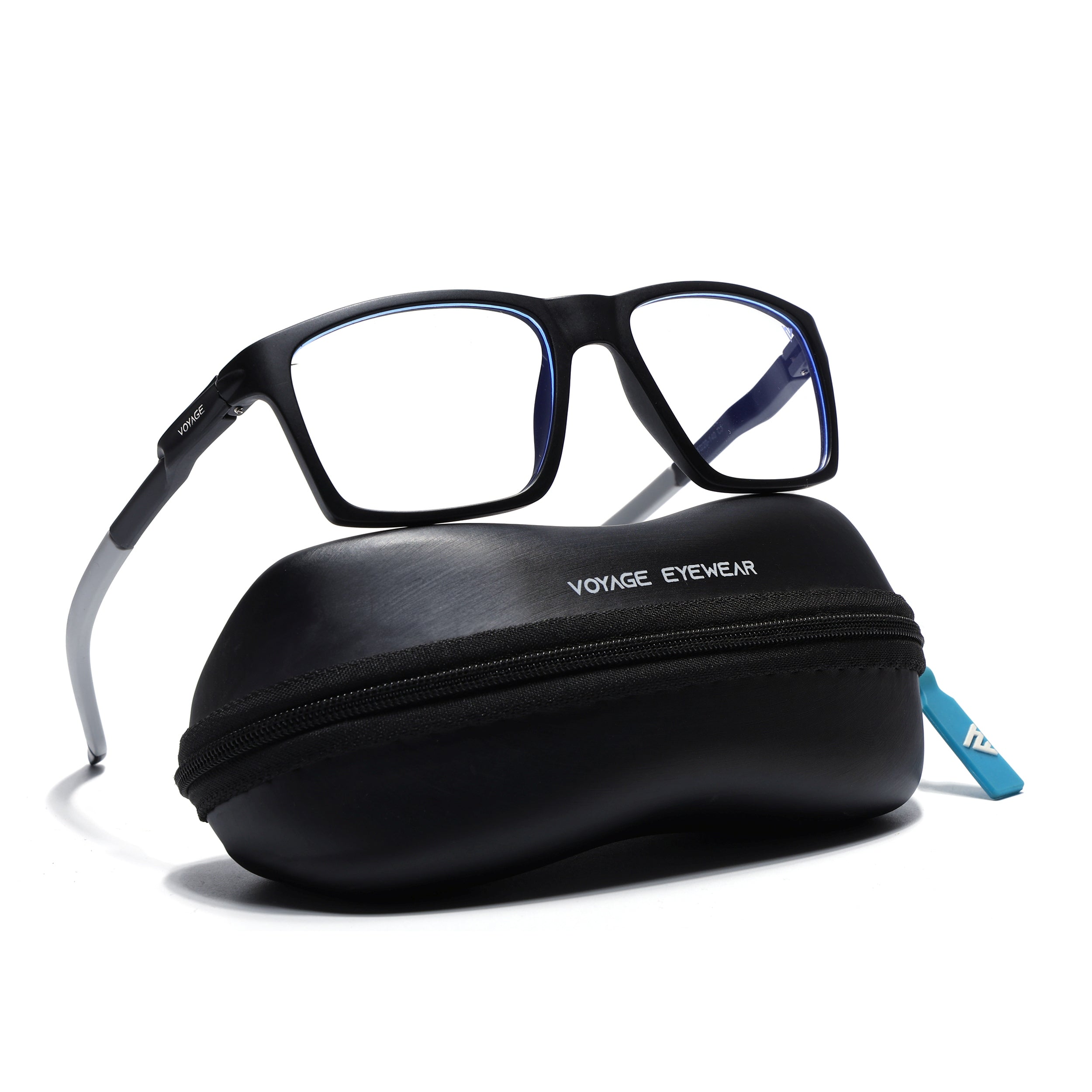 Voyage Active Black Square Eyeglasses for Men & Women (9805MG5714-C2)