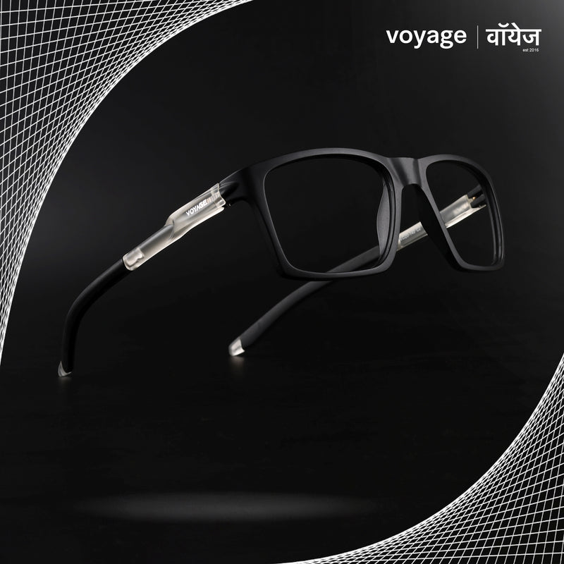 Voyage Active Black Square Eyeglasses for Men & Women (9805MG5715-C3)