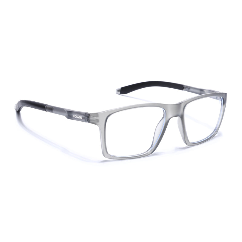 Voyage Active Grey Square Eyeglasses for Men & Women (9805MG5716-C4)