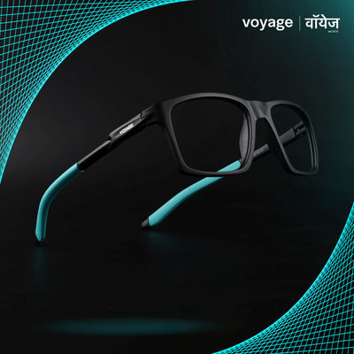 Voyage Active Black Square Eyeglasses for Men & Women (9805MG5717-C5)