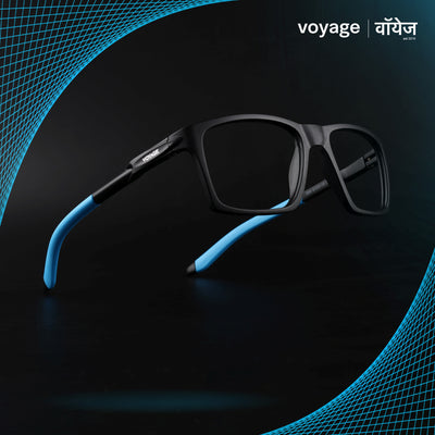 Voyage Active Black Square Eyeglasses for Men & Women (9805MG5718-C6)