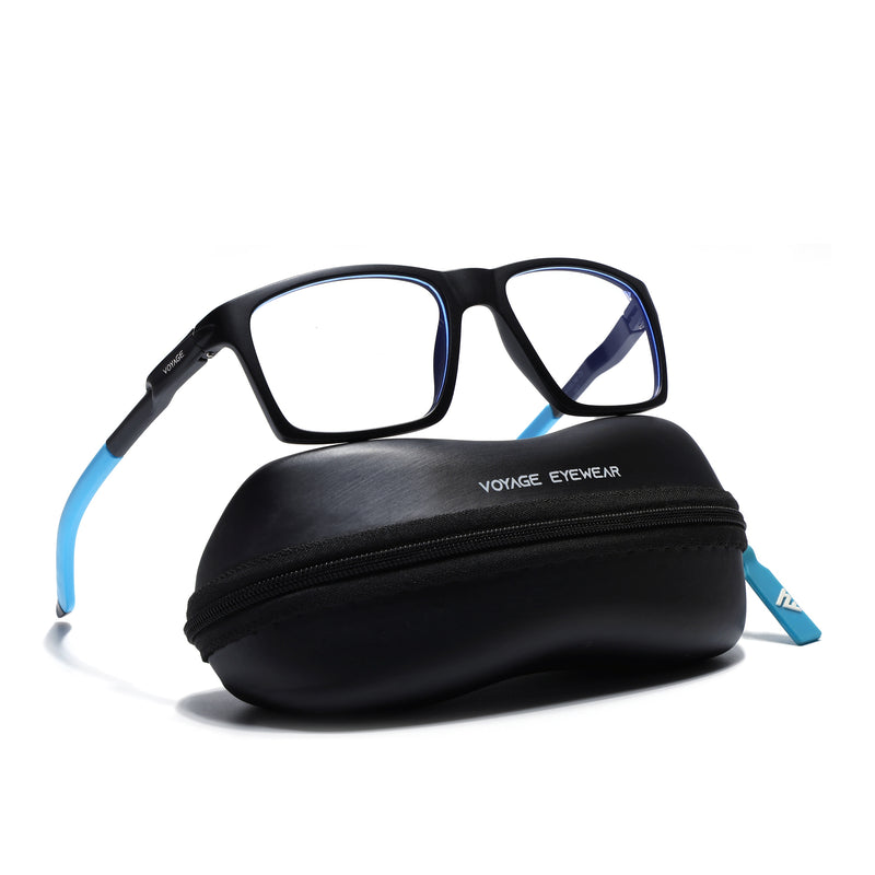Voyage Active Black Square Eyeglasses for Men & Women (9805MG5718-C6)