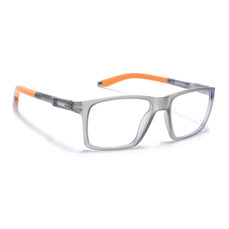 Voyage Active Grey Square Eyeglasses for Men & Women (9805MG5720-C8)