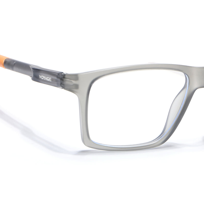Voyage Active Grey Square Eyeglasses for Men & Women (9805MG5720-C8)