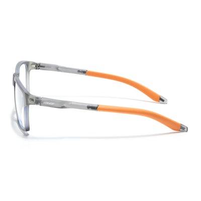 Voyage Active Grey Square Eyeglasses for Men & Women (9805MG5720-C8)