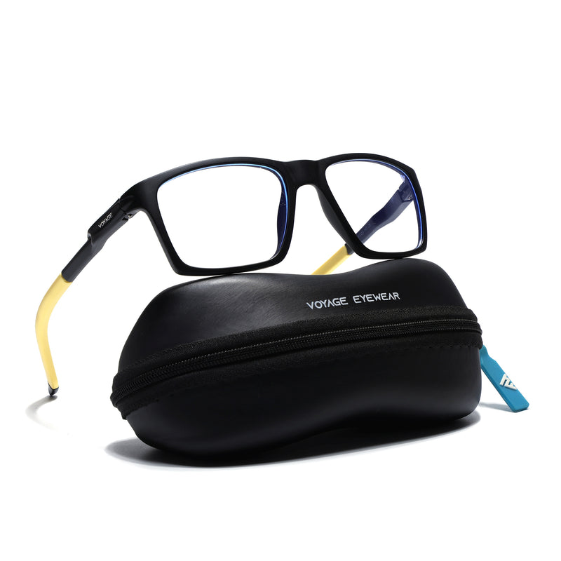 Voyage Active Black Square Eyeglasses for Men & Women (9805MG5721-C9)