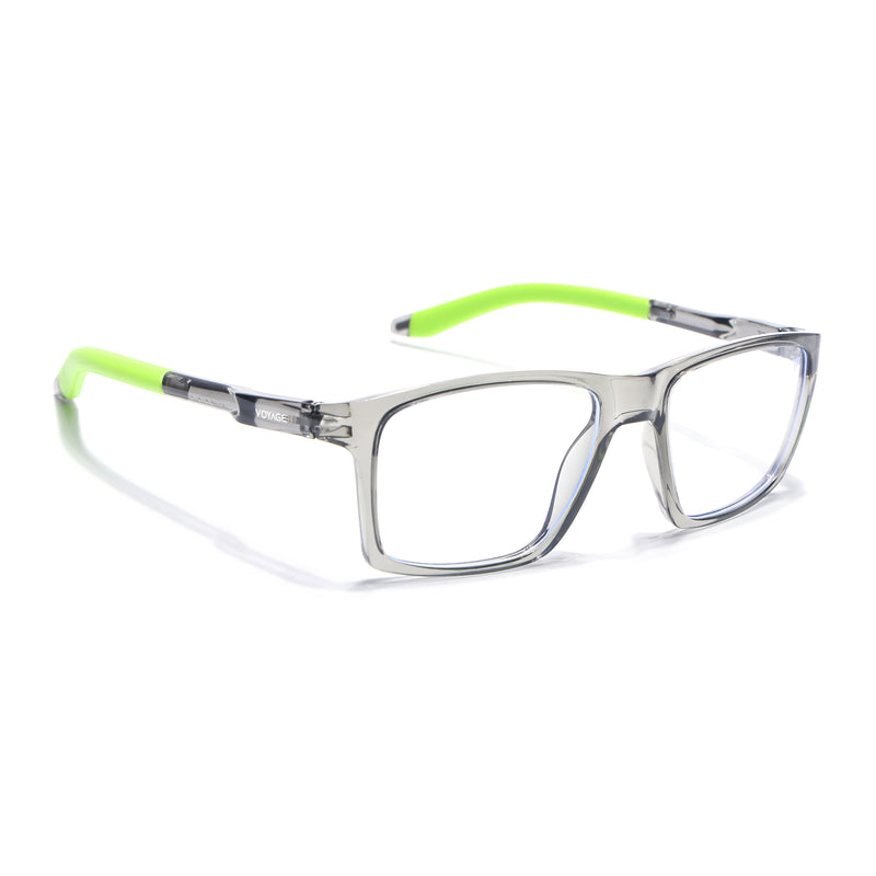 Voyage Active Transparent Grey Square Eyeglasses for Men & Women (9805MG5722-C10)