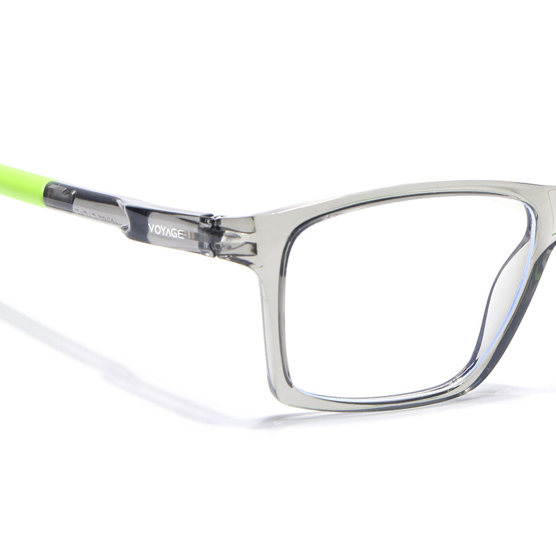 Voyage Active Transparent Grey Square Eyeglasses for Men & Women (9805MG5722-C10)