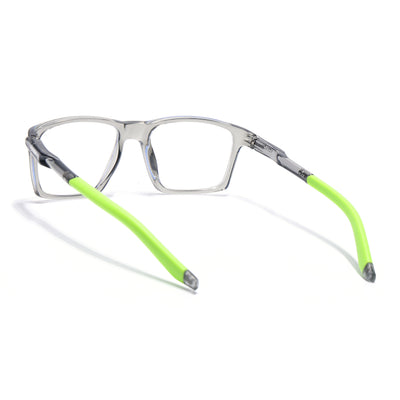 Voyage Active Transparent Grey Square Eyeglasses for Men & Women (9805MG5722-C10)