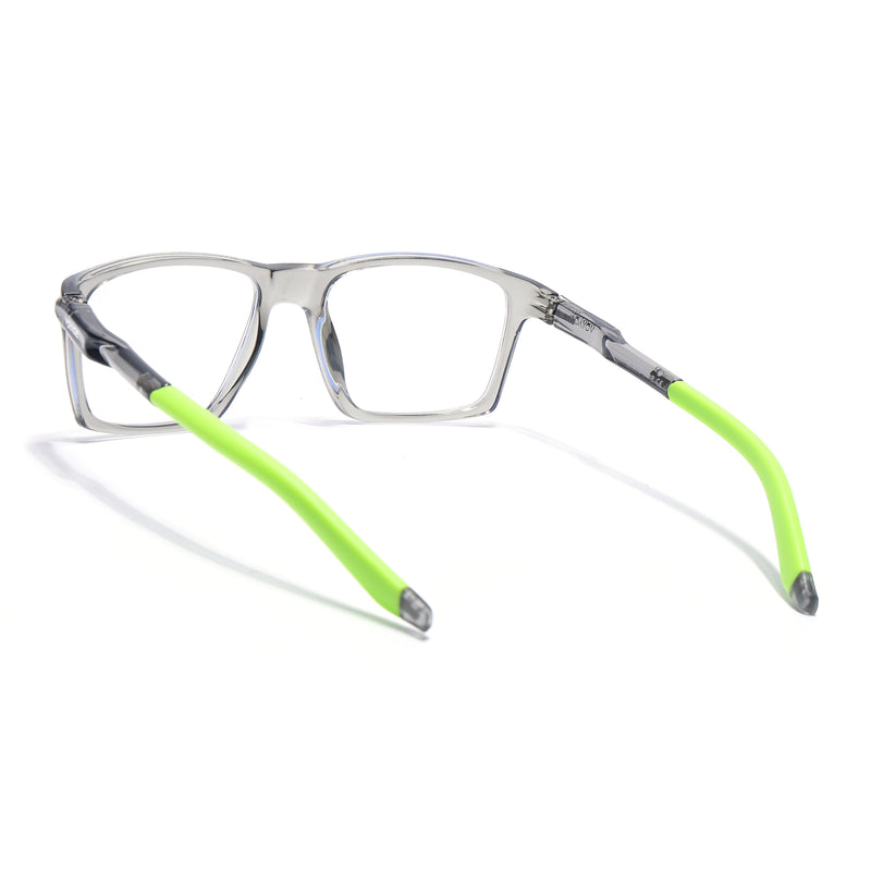 Voyage Active Transparent Grey Square Eyeglasses for Men & Women (9805MG5722-C10)