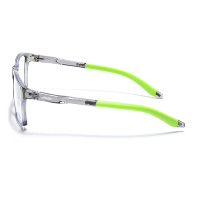 Voyage Active Transparent Grey Square Eyeglasses for Men & Women (9805MG5722-C10)